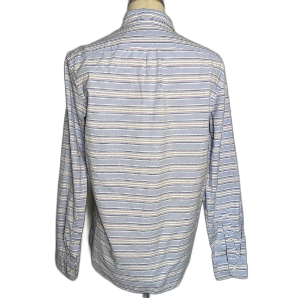 J. Crew Slim Button Down Long Sleeve Shirt, Size L, Blue Pink 100% Cotton 2/$25